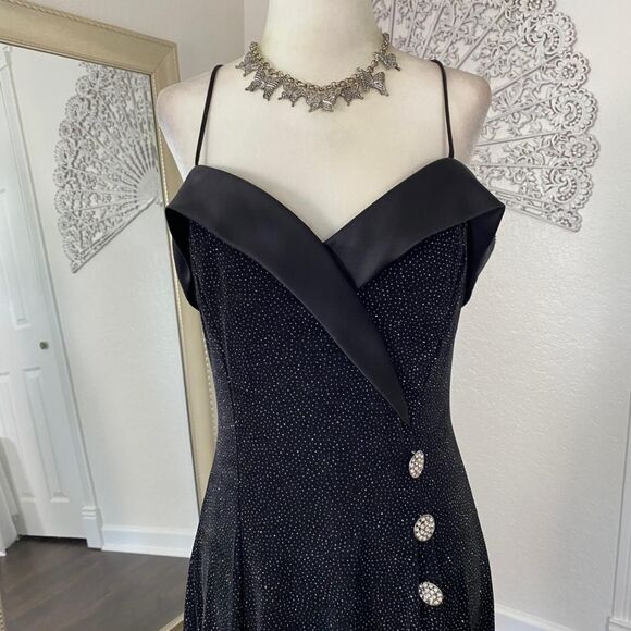 Betsy Adam Vintage Old Hollywood Glam Sparkly Shimmery Prom Formal Mini Dress M - Picture 2 of 6